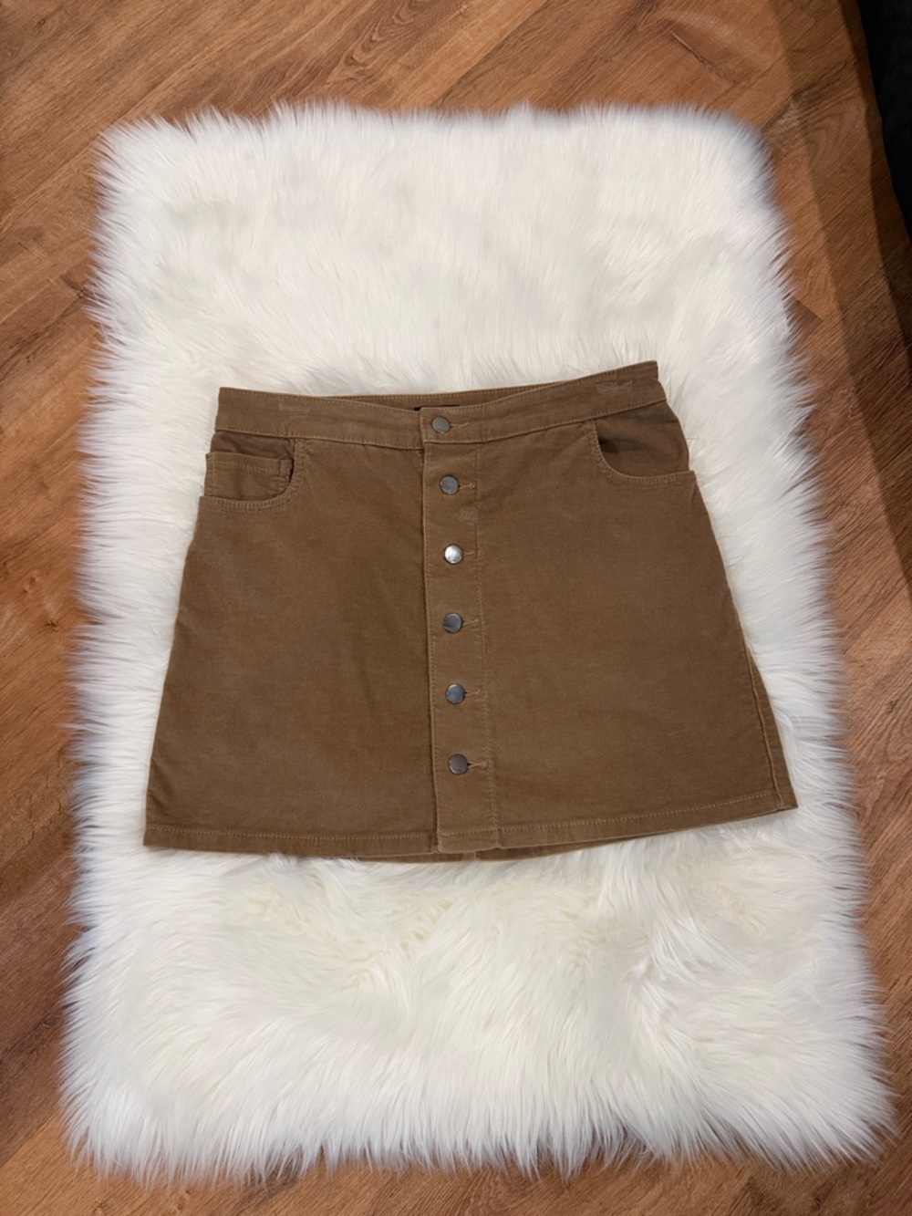Express - Corduroy Button-Front Mini Skirt - Size 6
